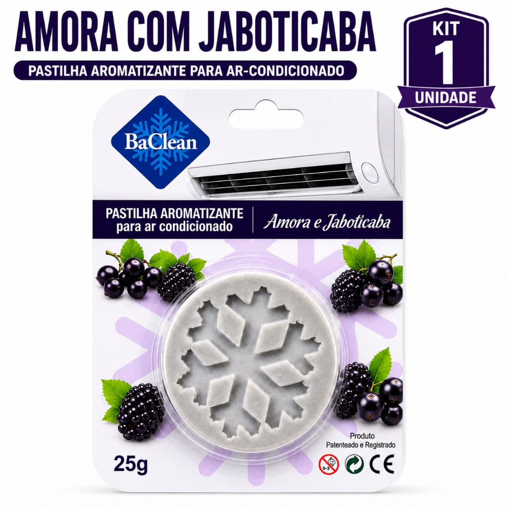 Pastilha Aromatizante Ar Condicionado Split BaClean 25g Várias Fragrâncias